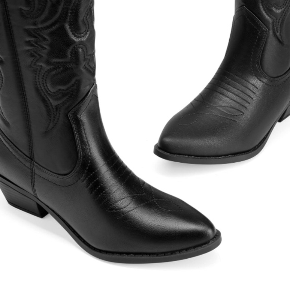 Cowgirl Boots Mid Calf Western Boots - Picture 2 of 9